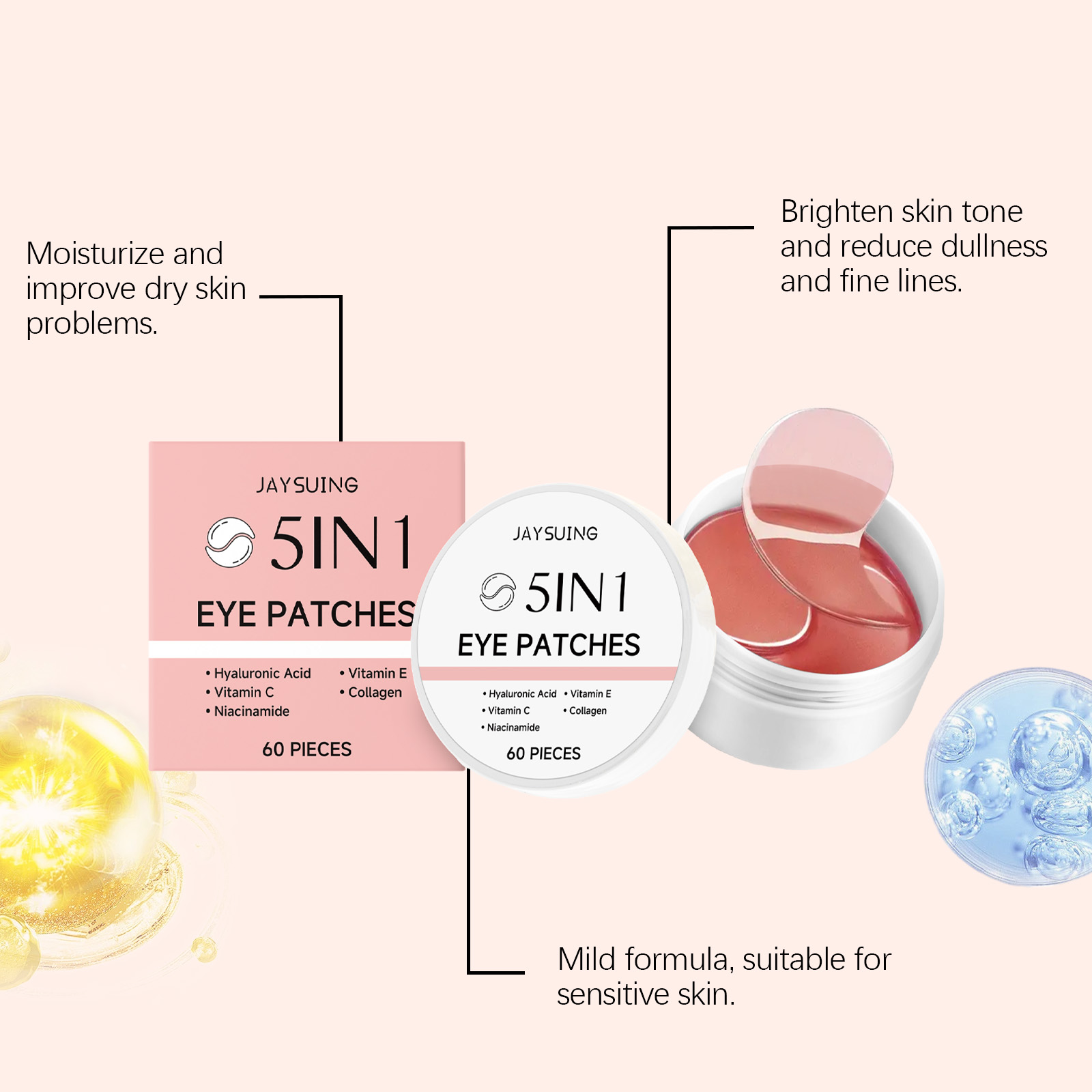 제이수잉 5-in-1 아이패치 장미향 히알루론산 & 콜 - Hyaluronic Acid Serum 리뷰 및 가격