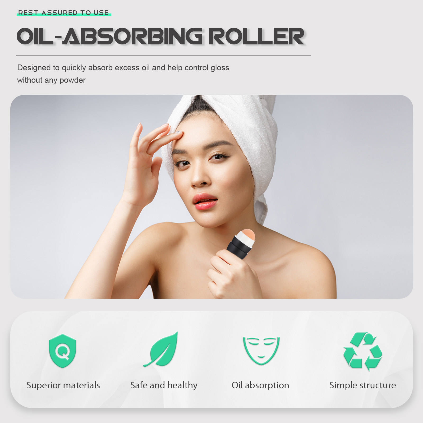 페이스 오일 마사저용 스킨케어 롤러, 오일 흡수 화산석 - Skincare Oil Control 리뷰 및 가격