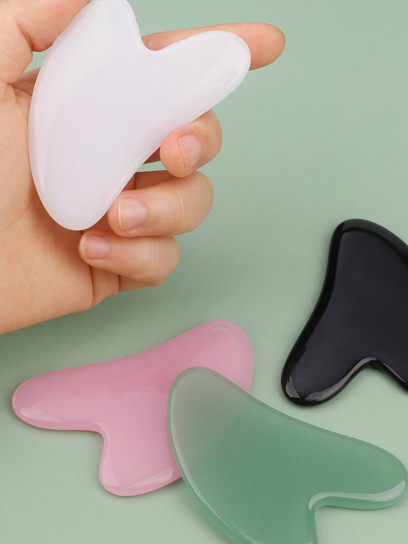 새로운 2개 세트 구아샤 페이셜 마사지 스톤 페이셜 마 - Skincare Routine 리뷰 및 가격