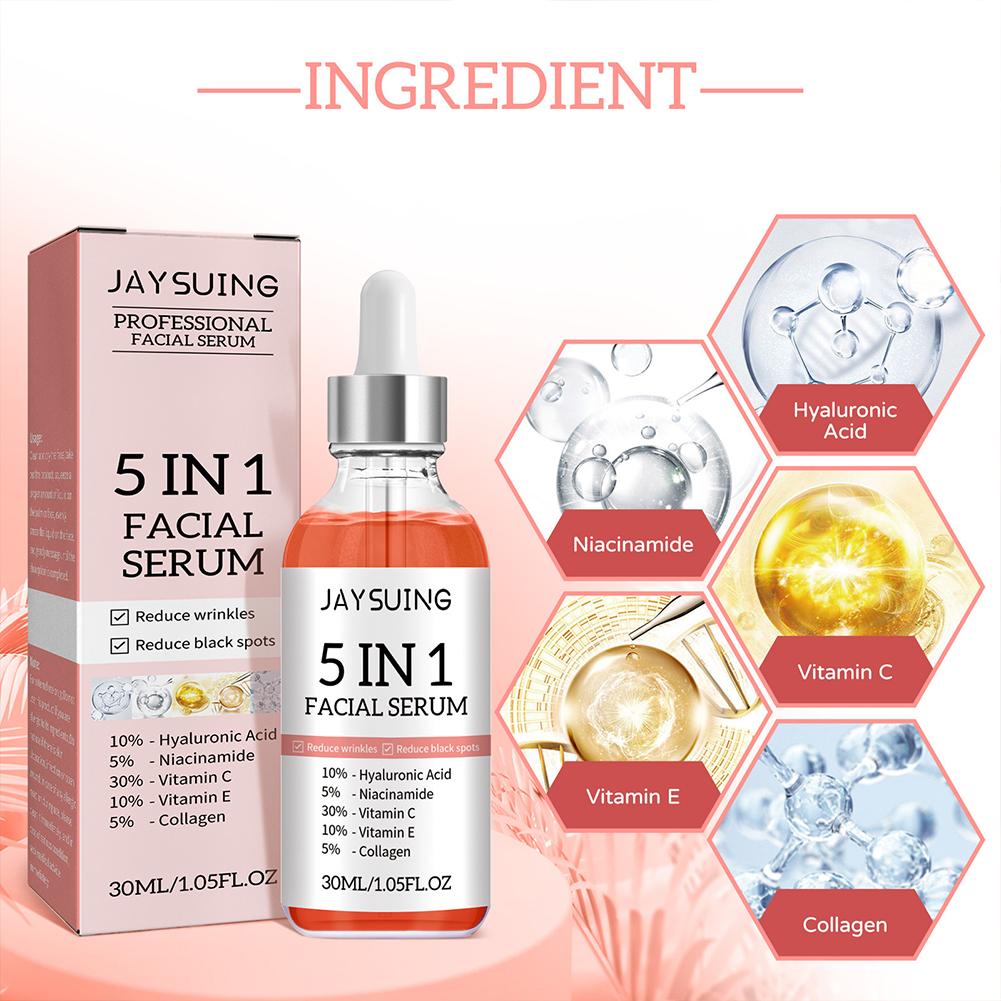 5 in 1 페이스 세럼 비타민 C 보습 미백 주름 개 - Hyaluronic Acid Serum 리뷰 및 가격