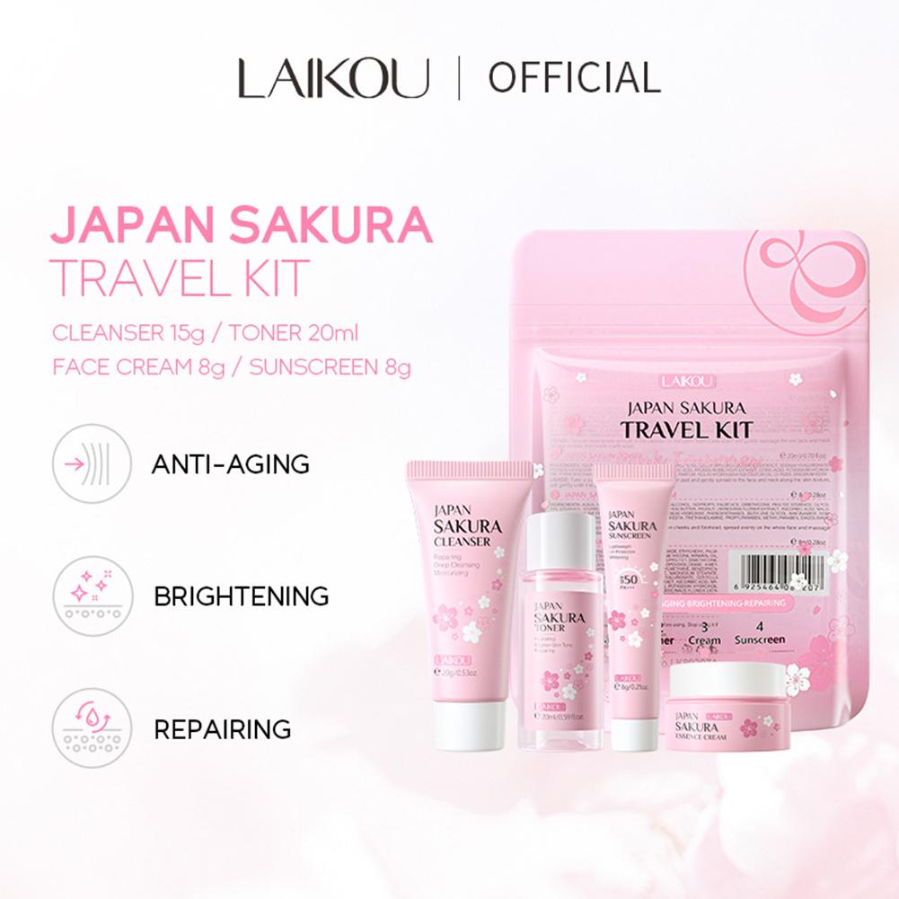 사쿠라 스킨 케어 세트 페이셜 클렌저, 세럼, 토너,  - Skincare Routine 리뷰 및 가격